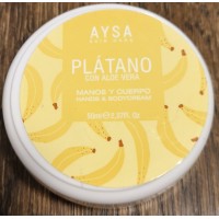 AYSA - Platano con Aloe Vera Creme Manos y Cuerpo Feuchtigkeitscreme mit Banane 50ml Dose produziert auf Gran Canaria