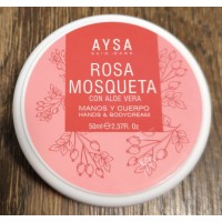 AYSA - Rosa Mosqueta con Aloe Vera Creme Manos y Cuerpo Feuchtigkeitscreme mit Hagebutte 50ml Dose produziert auf Gran Canaria