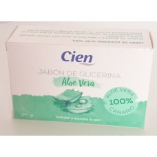 Cien - Jabon De Glicerina Aloe Vera Seife 125g Stück Dose produziert auf Teneriffa