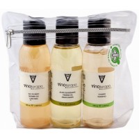 vinoterapia - Travel Set Bath Spa De Malvasia Volcanica Duschbad, Shampoo, Straffungsöl mit Weintraubenmost & Aloe Vera 3x 100ml produziert auf Lanzarote