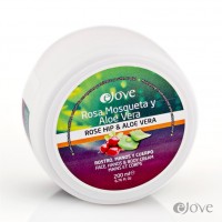 eJove - Rosa Mosqueta y Aloe Vera Rostro Manos y Cuerpo Crema Aloe-Hagebutten-Creme 200ml Dose produziert auf Gran Canaria