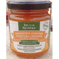 Delicia Palmera - Zanahoria-Naranja Confitura Cremosa con Ron Caramelo 212g Glas produziert auf La Palma