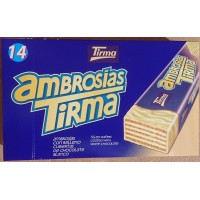 Tirma - Ambrosias Blanco white Chocolate Waffelriegel weiße Schokolade 14 Stück 301g produziert auf Gran Canaria