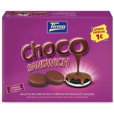 Tirma - Choco Sandwich Doppelkeks gefüllt, überzogen mit Vollmilchschokolade 3x 40g (120g) produziert auf Gran Canaria