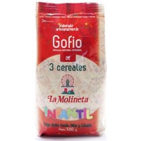 Gofio La Molineta - Gofio de 3 Cereales Doble Tueste Infantil geröstetes Dreikornmehl für Kinder 500g produziert auf Teneriffa