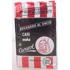 Cafe el Caracol - Café Moka el Caracol Mezcla 50% natural & 50% torrefacto Grano Röstkaffee gemahlen 250g produziert auf Teneriffa