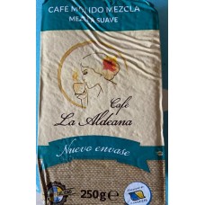 Cafe la Aldeana - Cafe Molido Mezcla Suave 50% Natural 50% Torrefacto Röstkaffee gemahlen 250g Päckchen produziert auf Gran Canaria