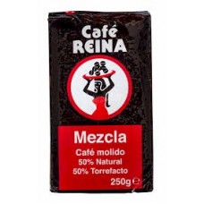 Cafe Reina - Mezcla Molido 50% Tueste Natural 50% Torrefacto Röstkaffee gemahlen 250g Karton produziert auf Teneriffa