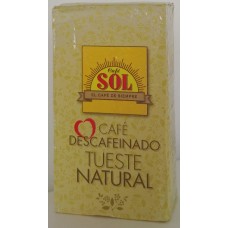 Café Sol - Tueste Natural molido Descafeinado Röstkaffee gemahlen entkoffeiniert 250g produziert auf Gran Canaria