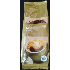 Carrefour - Cafe Molido Natural Röstkaffee gemahlen 250g Tüte produziert auf Gran Canaria