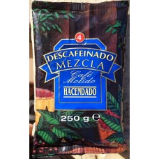 Hacendado - Cafe Molido descafeinado mezcla Nr. 4 Röstkaffee gemahlen entkoffeiniert 250g Tüte produziert auf Teneriffa