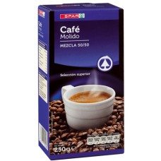 Spar - Cafe Molido Mezcla 50/50 Röstkaffee gemahlen 250g produziert auf Teneriffa