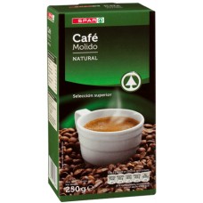 Spar - Cafe Molido Natural Röstkaffee gemahlen 250g produziert auf Teneriffa