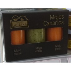 Salsas Lariana - Mojos Canarios Suave, Picon, Verde 3 Gläser je 80g produziert auf Gran Canaria