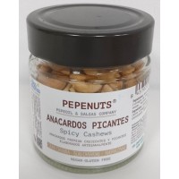 Pepeoil - Pepenuts Anacardos Picantes gewürzte Akajounüsse 125g Glas produziert auf Gran Canaria