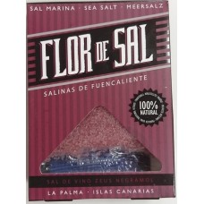 Salinas de Fuencaliente - Flor de Sal Vino Zeus Negramoll kanarisches Aroma-Meersalz Rotwein 120g produziert auf La Palma