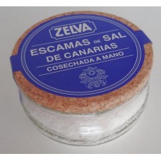 Zelva - Escamas de Sal de Canarias cosechada de mano kanarisches Meersalz grob 100g Glas produziert auf Gran Canaria
