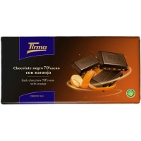 Tirma - Chocolate Negro 70% Cacao con Naranja dunkle Tafelschokolade mit Orange 125g produziert auf Gran Canaria
