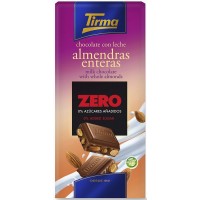 Tirma - Chocolate con Leche Almendras enteras Zero sin Azucares Nussschokolade ohne Zucker 125g produziert auf Gran Canaria
