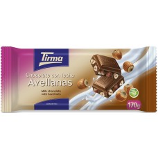 Tirma - Chocolate con Leche Avellanas Vollmilchschokolade Haselnuss 170g Tafel produziert auf Gran Canaria