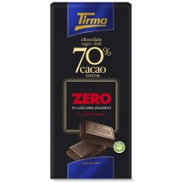 Tirma - Chocolate Negro 70% Cacao ZERO sin Azucar dunkle Schokolade zuckerfrei 75g produziert auf Gran Canaria