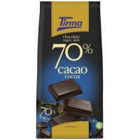 Tirma - Chocolate Negro 70% Cacao Minis dunkle Schokolade 14x 15g 210g Tüte produziert auf Gran Canaria