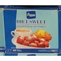Emicela - Diet Sweet Edulcorante Süßstoff in Spenderbox mit 60 Stück á 1g produziert auf Gran Canaria