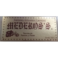 Mederos's - Turron de Nueces y Pasas Nougatriegel mit Nüsse und Rosinen 300g produziert auf Gran Canaria
