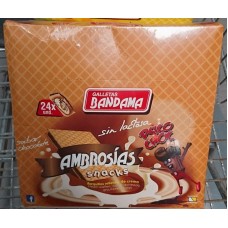 Bandama - Ambrosias Snacks Psico Choc Sabor Chocolate Waffeln mit Schokocreme 24x28g 672g produziert auf Gran Canaria