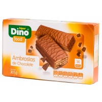 DinoFood - Ambrosias de Chocolate con Leche Schoko-Waffelriegel 14x 21,5g 301g produziert auf Gran Canaria