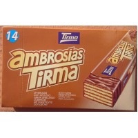 Tirma - Ambrosias Avellana Schoko-Waffelriegel mit Haselnuss 14x 21,5g produziert auf Gran Canaria