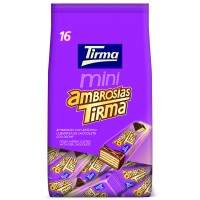 Tirma - Mini Ambrosias Tradicional Chocolate Schoko-Waffelriegel 16x 13,5g 216g Tüte produziert auf Gran Canaria