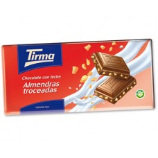 Tirma - Chocolate con Leche Almendras con troceadas Milchschokolade 150g produziert auf Gran Canaria