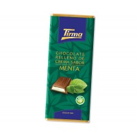 Tirma - Chocolate Relleno Crema Sabor de Menta Pfefferminz-Vollmilchschokolade 98g produziert auf Gran Canaria