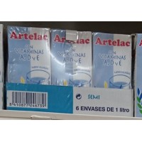 Artelac - Leche con Vitaminas A,D y E Mismo Sabor Mas Ligera Vollmilch 1l Tetrapack 6er-Pack produziert auf Gran Canaria
