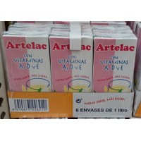 Artelac - Leche con Vitaminas A,D y E Mismo Semi 1,1% Fett H-Milch 1l Tetrapack 6er-Pack produziert auf Gran Canaria