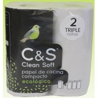 C&S - Clean Soft papel de cocina compacto ecologico Bio Wischrollen 2 Stück produziert auf Teneriffa