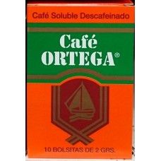 Cafe Ortega - Cafe Soluble Descafeinado Instant-Kaffee entkoffeiniert 2gx10 Portionen 20g produziert auf Gran Canaria
