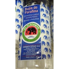 El Elefante - Bujia de Parafina blancas 6 Haushaltskerzen weiß produziert auf Teneriffa