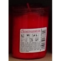 Canaryceras - Velon el Faro Forro Kerze im rot-transparenten Glas Trauerkerze klein produziert auf Teneriffa