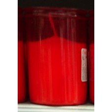 Canaryceras - Velon el Faro Forro Kerze im rot-transparenten Glas Trauerkerze mittel produziert auf Teneriffa