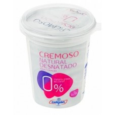 Celgan - Cremoso natural desnatado 0% Yogur 400g Becher produziert auf Teneriffa (Kühlware)