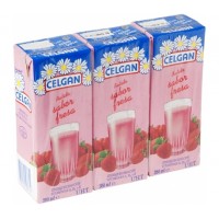 Celgan - Leche Batido Sabor Fresa Erdbeermilch 3x 200ml Tetrapack produziert auf Teneriffa