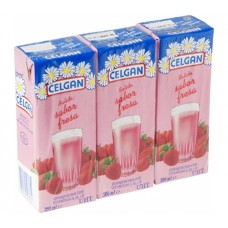 Celgan - Leche Batido Sabor Fresa Erdbeermilch 3x 200ml Tetrapack produziert auf Teneriffa