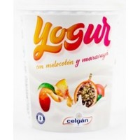 Celgan - Yogur con Melocton y Maracuya Maracuja-Pfirsich Bio Becher 400g produziert auf Teneriffa (Kühlware)