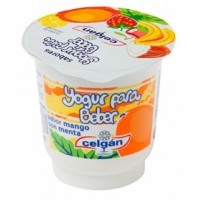 Celgan - Yogur Para Beber Mango con Menta 125g Becher produziert auf Teneriffa (Kühlware)