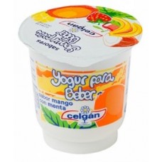 Celgan - Yogur Para Beber Mango con Menta 125g Becher produziert auf Teneriffa (Kühlware)