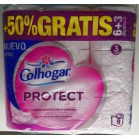 Colhogar - Protect 9 Rollen super saugstark Toilettenpapier dreilagig produziert auf Gran Canaria