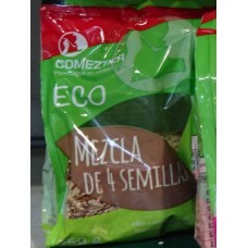 Comeztier - Eco Mezcla De 4 Semillas Lino Marron, Mijo Pelado, Seamo, Pipas de Girasol 4-Kerne-Mischung Bio 250g Tüte von Teneriffa