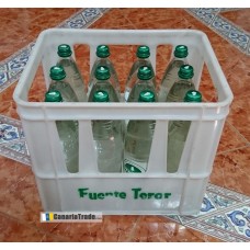 Fuenteror - Agua con gas Mineralwasser mit Kohlensäure 1l x12 Glasflaschen Schraubverschluß Kasten produziert auf Gran Canaria